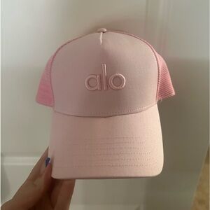 Alo baby pink trucker hat